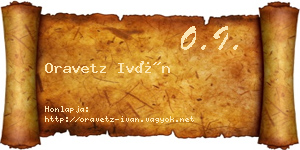 Oravetz Iván névjegykártya